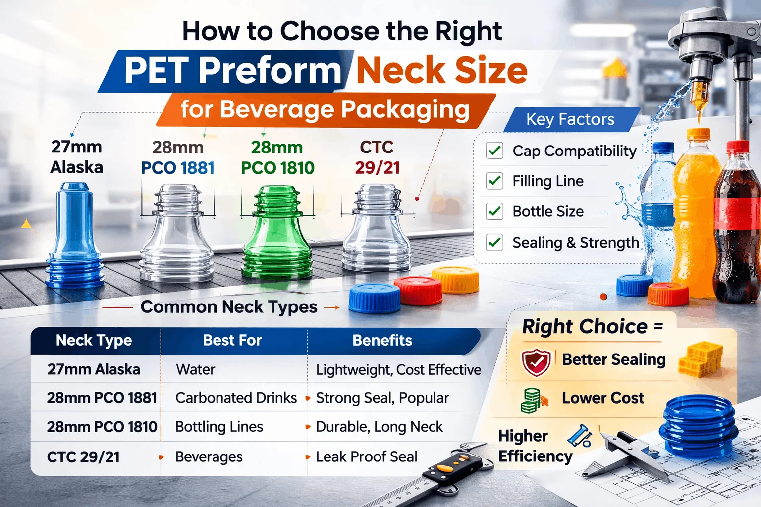 How to Choose the Right PET Preform Neck Size for Beverage Packaging