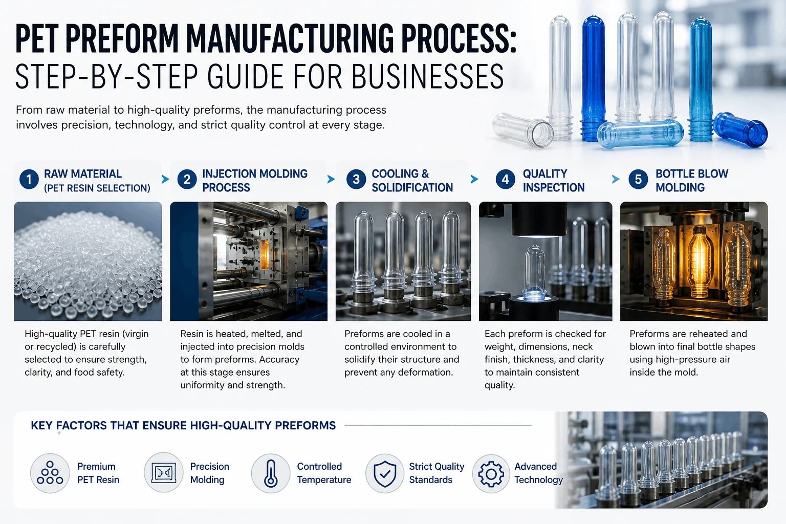 PET Preform Manufacturing Process: Step-by-Step Guide for Businesses